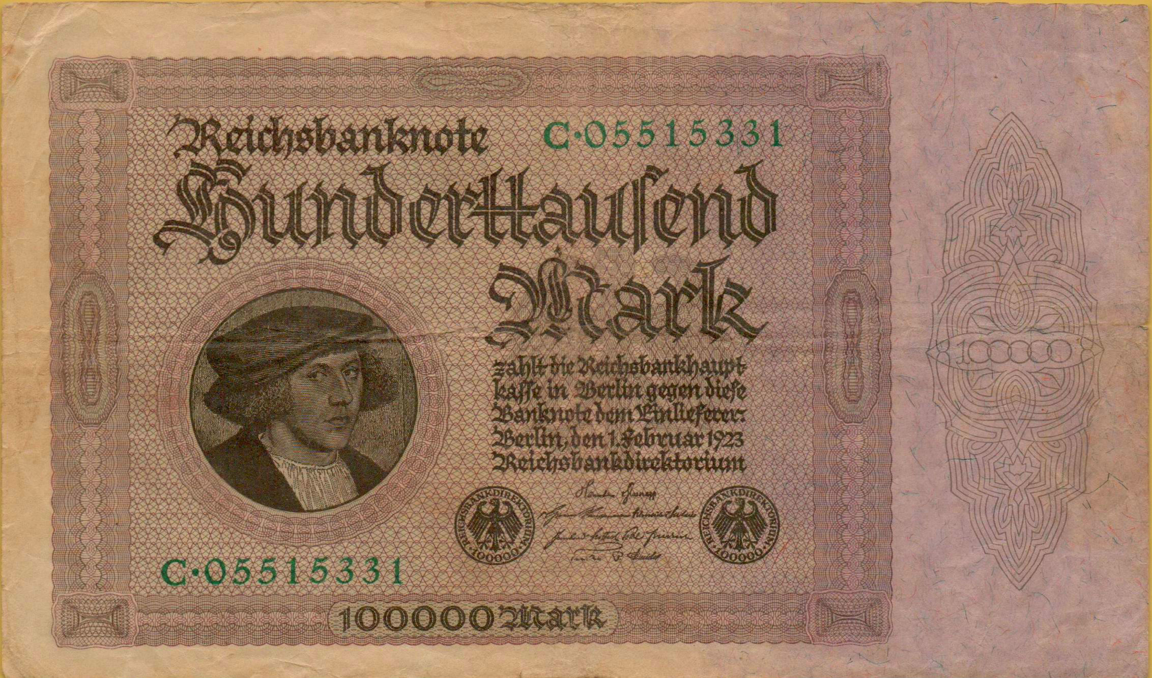 Germany 100000 1923 XF P-83/a